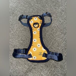 Xs Life Is Good Dog Harness Orange+Navy With White Daisies ( nwot )
